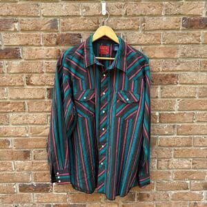 Vintage 90s Rustler Wrangler Pearl Snap Shirt XXL